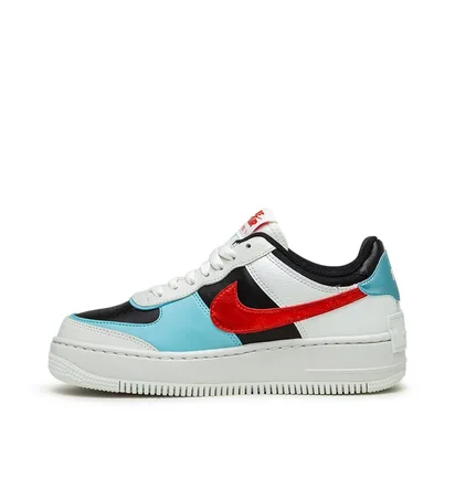 Nike WMNS Air Force 1 Shadow (Weiß / Türkis / Rot)