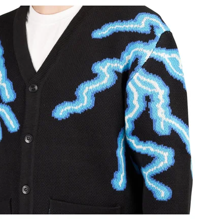 Pleasures Volt Jacquard Cardigan (Schwarz / Blau)