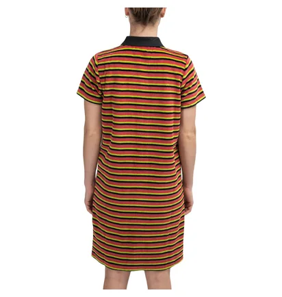 Stüssy WMNS Penny Velour Dress (Rot / Schwarz / Grün)