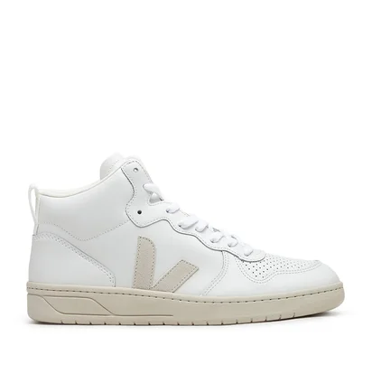 Veja V-15 Leather (Weiß / Beige)