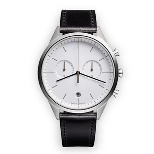 Uniform Wares Women's C39 Chronograph Watch (Polierter Stahl / Schwarzes Nappa)
