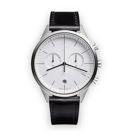 Uniform Wares Women's C39 Chronograph Watch (Polierter Stahl / Schwarzes Nappa)