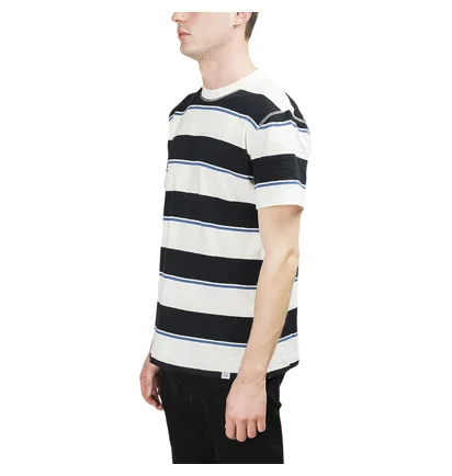 Norse Projects Johannes Textured Stripe Tee (Dunkelblau)