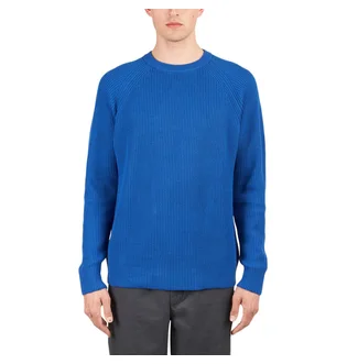 Norse Projects Roald Reverse Cardigan Stitch Pullover (Blau)