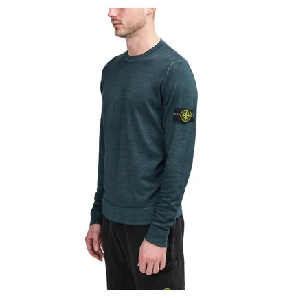 Stone Island Airbrush Wool Longsleeve (Dunkelgrün)