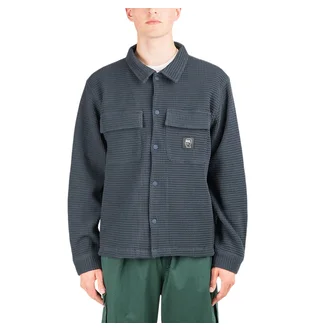 Brain Dead Waffle Snap Front Shirt (Navy)