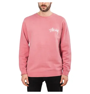 Stüssy Stock Pig. Dyed Crew (Himbeer-Rot)