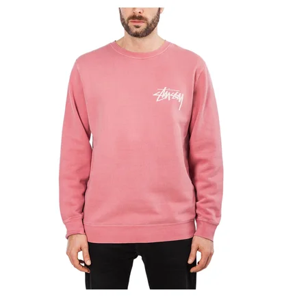 Stüssy Stock Pig. Dyed Crew (Himbeer-Rot)
