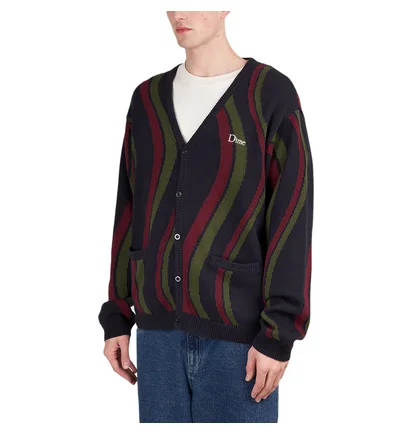 Dime Lightwave Knit Cardigan (Schwarz / Grün / Rot)