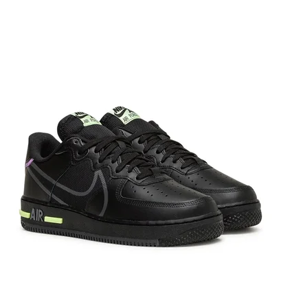 Nike Air Force 1 React (Schwarz / Neon Grün)