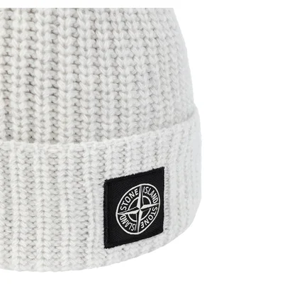 Stone Island Geelong Wool Patch Beanie (Grau)