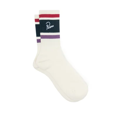 Parra Striper Logo Crew Socks (Weiß / Multi)