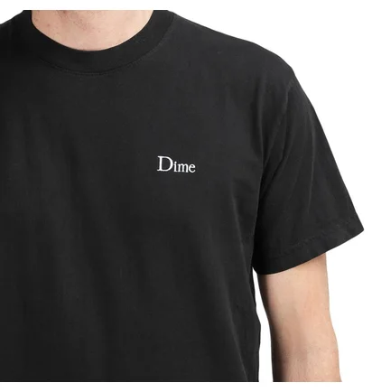 Dime Classic Embroidered T-Shirt (Schwarz)
