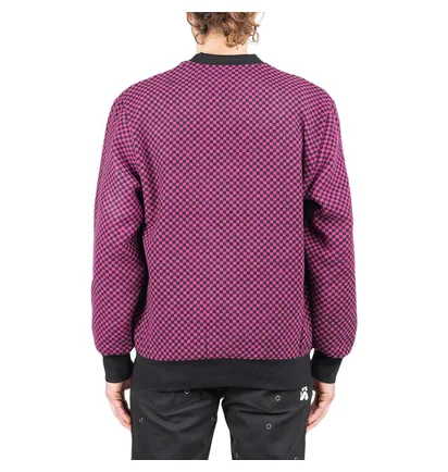 Pleasures Alliance Checkered Cardigan (Lila / Schwarz)