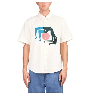 by Parra Yoga Balled Short Sleeve Shirt (Beige)