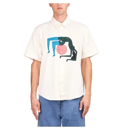 by Parra Yoga Balled Short Sleeve Shirt (Beige)