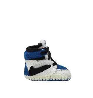 Baby Sneakers AJ1 Travis x Fragment (Weiß / Blau)