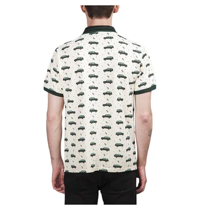 Aimé Leon Dore Pique Polo Car Graphic (Beige / Grün)