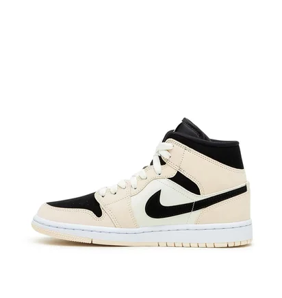 Air Jordan WMNS 1 Mid (Creme / Schwarz / Weiß)