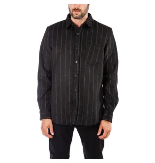 Han Kjobenhavn Tilt Pocket Shirt (Schwarz / Nadelstreifen)
