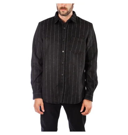 Han Kjobenhavn Tilt Pocket Shirt (Schwarz / Nadelstreifen)