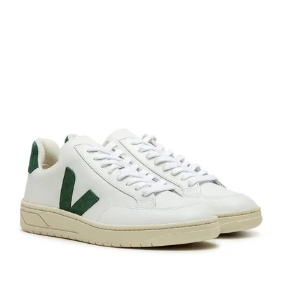 Veja V-12 Leather (Weiß / Grün)