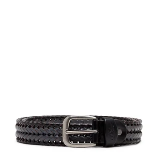 Dime Braided Leather Belt (Schwarz)