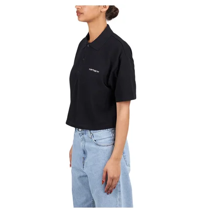 Carhartt WIP W' S/S Carhartt Script Polo (Schwarz)