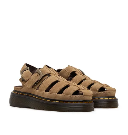 Dr. Martens Wrenlie Bronx Wildleder Fisherman Sandalen (Beige)