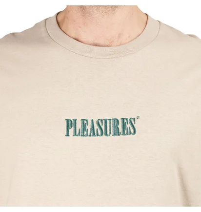 Pleasures Core Embroidered T-Shirt (Beige)