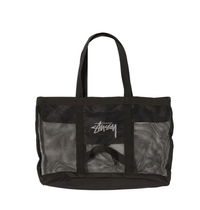 Stüssy Mesh Beach Tote Bag (Schwarz)