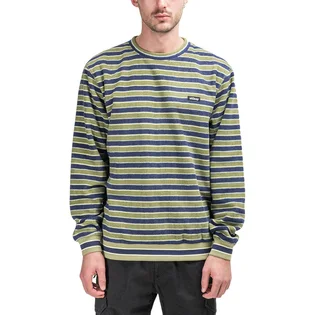 Stüssy Striped Polar Fleece Crewneck (Olive / Navy)
