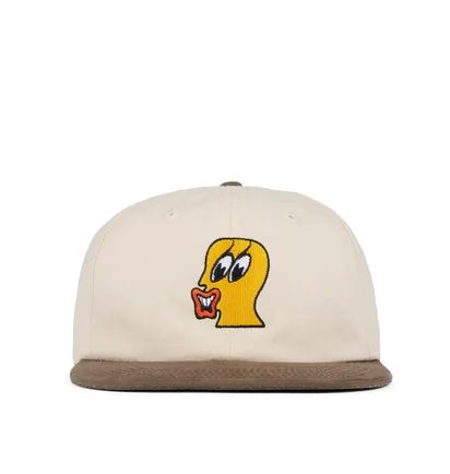 Brain Dead Duck Face 6 Panel Hat (Beige)