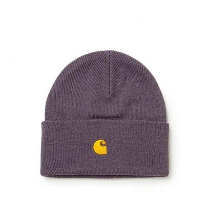 Carhartt WIP Chase Beanie (Lila / Gold)