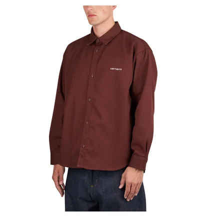 Carhartt WIP L/S Module Script Shirt (Braun)