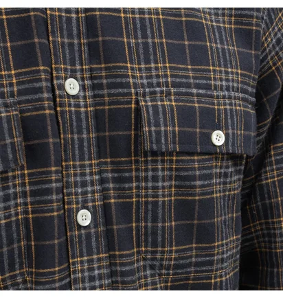 Norse Projects Villads Brushed Flannel Shirt (Navy / Gelb)