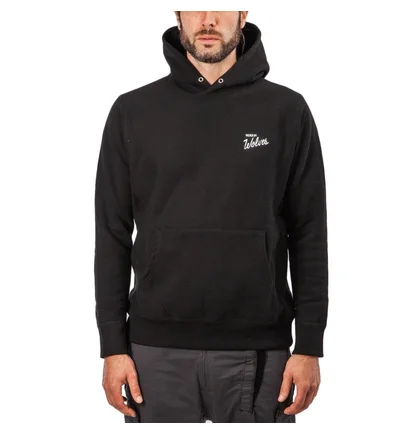 Raised by Wolves Distressed Varsity Hoodie (Schwarz)