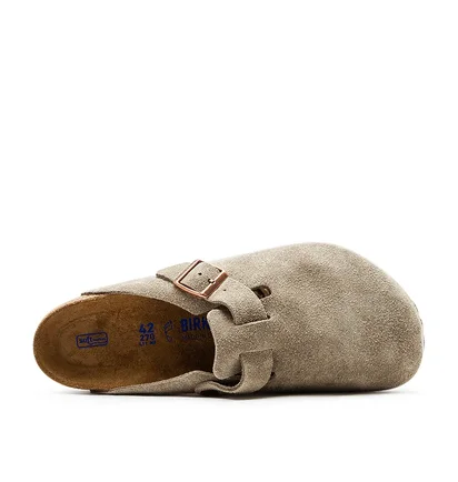 Birkenstock Boston Soft Footbed Suede Leather (Taupe)