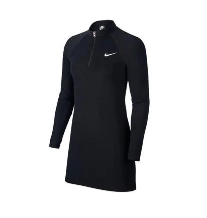 Nike WMNS Long-Sleeve Dress (Schwarz)