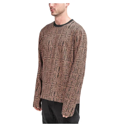 Stüssy Bali Longsleeve Crew (Braun / Schwarz)