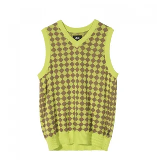 Stüssy WMNS Melange Checker Sweater Vest (Lime)