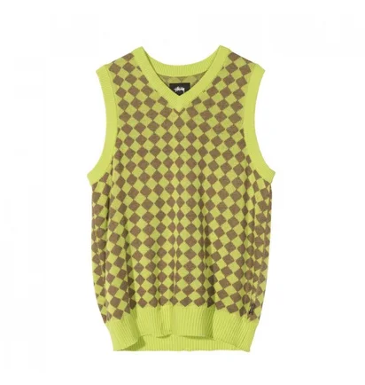 Stüssy WMNS Melange Checker Sweater Vest (Lime)