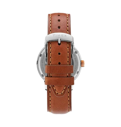 Timex Archive Marlin Automatic Day-Date 40mm Leather Strap (Braun / Silber)