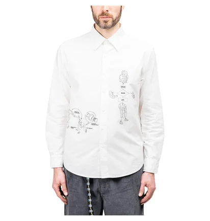 Brain Dead Tutorials Poplin Button Up Shirt (Weiß)