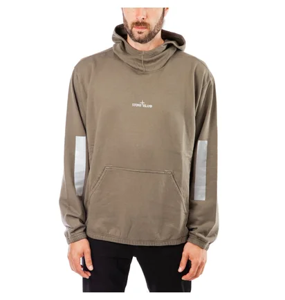 Stone Island Reflective Hoodie (Olive)