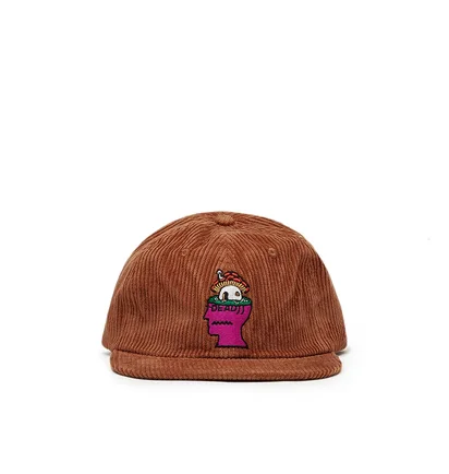 Brain Dead Mushroom Head Cord Six Panel Hat (Rost)