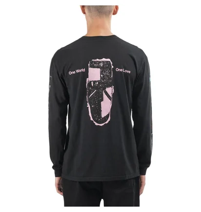 Stüssy Autumn Masks Pig. Dyed LS Tee (Schwarz)