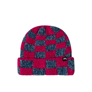 Stüssy Crochet Checkered Beanie (Rot / Grau)