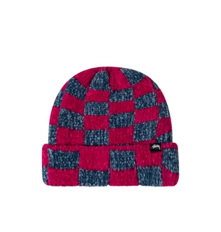 Stüssy Crochet Checkered Beanie (Rot / Grau)