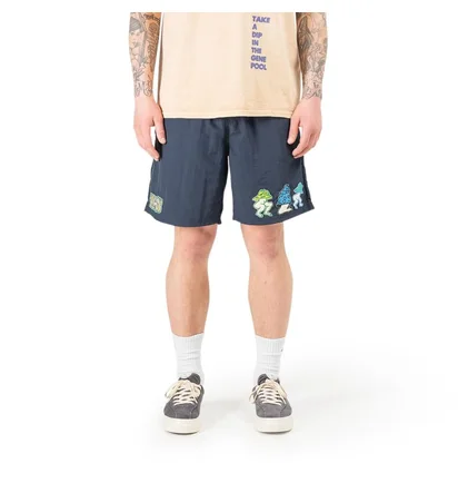 Brain Dead Mushroom Patch Nylon Beach Short (Navy)